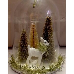 Cloche Retro Reindeer Scene Christmas Tree Ornament Target Wondershop 4"